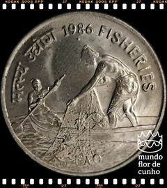 Km 68.1 India 50 Paise 1986(b) F.A.O. (FAO) Escassa # Dia Mundial da Alimentação - Pescadores © - comprar online