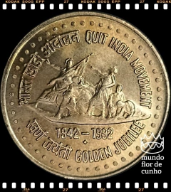 Km 93 India 1 Rupee ND(1992)(b) # 50° Aniversário da Retirada das Forças Britânicas © - comprar online