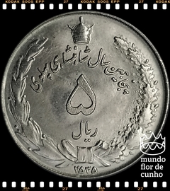 Km 1207 Irã 5 Rials 2535 (1976) FC # 50° Aniversário do Governo Pahlavi ©