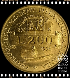 Km 184 Itália 200 Lire ND (1996) R XFC # Centenário da Academia da "Guarda di Firanza" ©