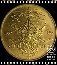 Km 186 Itália 200 Lire ND (1997) R XFC # Centenário da LIga Naval Italiana ©