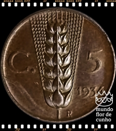 Km 59 Itália 5 Centesimi 1934 R SOB/FC # Victor Emmanuel III ©