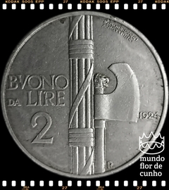Km 63 Itália 2 Lire 1924 R MBC # Victor Emmanuel III ©