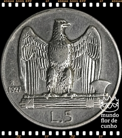 Km 67.1 Itália 5 Lire 1927 R MBC Prata # Victor Emmanuel III ©
