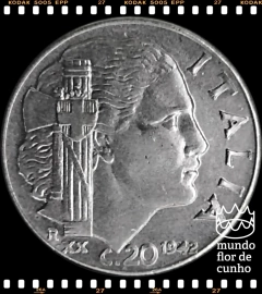 Km 75b Itália 20 Centesimi 1942 R/XX SOB Escassa # Victor Emmanuel III © - comprar online