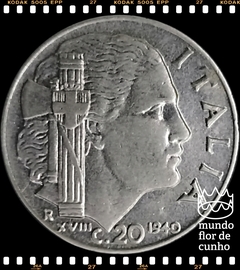 Km 75d Itália 20 Centesimi 1940 R/XVIII SOB # Victor Emmanuel III ©