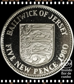 Km 32 Jersey, Bailiado 5 New Pence 1980 XFC Proof # Elizabeth II ©