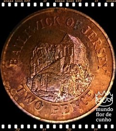 Km 55 Jersey, Bailiado 2 Pence 1985 # Elizabeth II ©