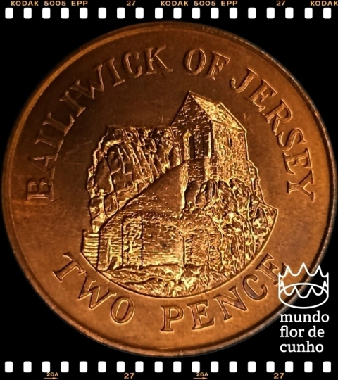 Km 55b Jersey, Bailiado 2 Pence 1992 # Elizabeth II ©