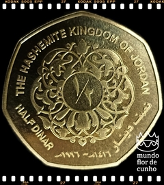 Km 58 Jordania 1/2 Dinar AH 1416 (1996) XFC Proof Muito Escassa ©