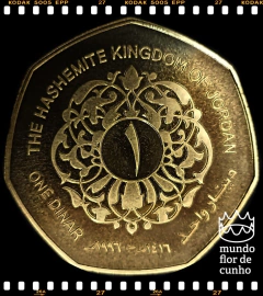 Km 59 Jordania 1 Dinar AH 1416 (1996) XFC Proof Muito Escassa ©