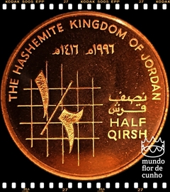 Km 60 Jordania 1/2 Qirsh (1/2 Piastre) AH 1416 (1996) XFC Proof Muito Escassa ©