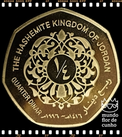 Km 61 Jordania 1/4 Dinar AH 1416 (1996) XFC Proof Muito Escassa ©
