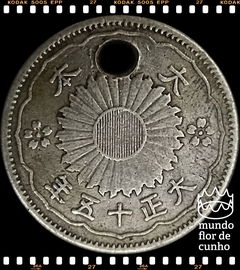 Km 50 Japão 50 Sen 10 (1935) MBC Prata # Moeda com Furo ©