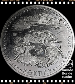 Km 297 Cazaquistão 50 Tenge 2014 XFC Escassa # Jogo de Cavalos Kokpar ®