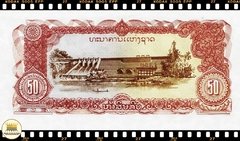 .P29r Laos 50 Kip ND(1979) FE # Reposição (Série AQ) Escassa - Mundo Flor de Cunho | Numismática