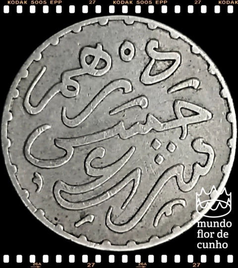 Y#4 Marrocos 1/2 Dirham AH 1299 (1882) MBC Prata ©