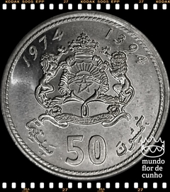 Km 62 Marrocos 50 Santimat AH 1394 - 1974 XFC # Hassan II ©
