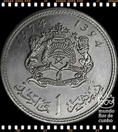 Km 63 Marrocos 1 Dirham AH 1394 - 1974 XFC # Hassan II ©