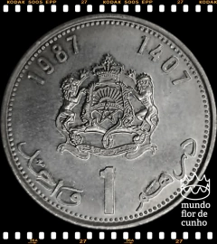 Km 88 Marrocos 1 Dirham AH 1407 - 1987 XFC # Hassan II ©