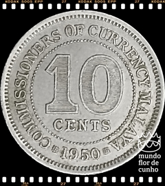 Km 8 Malaia 10 Cents 1950 SOB/FC ©