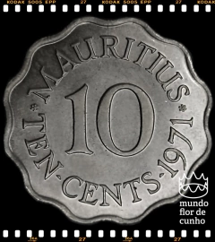 Km 33 Maurício, Ilha 10 Cents 1971 XFC Escassa # Elizabeth II ©