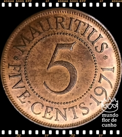 Km 34 Maurício, Ilha 5 Cents 1971 FC Escassa # Elizabeth II ©