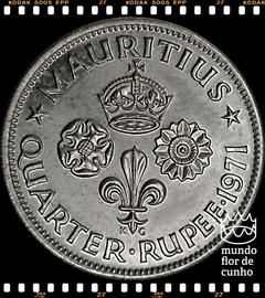 Km 36 Maurício, Ilha 1/4 Rupee 1971 XFC Escassa # Elizabeth II ©