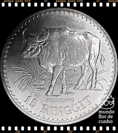 Km 19 Malásia 15 Ringgit 1976 XFC Prata Escassa # Conservação Mundial da Vida Selvagem ©