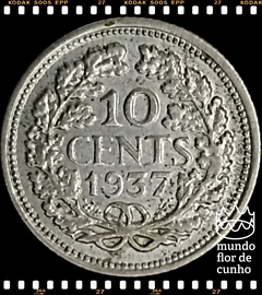 Km 163 Holanda 10 Cents 1937 MBC Prata ©