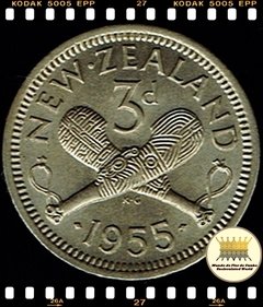 Km 25.1 Nova Zelandia 3 Pence (Nós Temos Mais de Uma Data # Favor Escolher uma Data Abaixo e o Estado de Conservação) 1953 1955 - comprar online