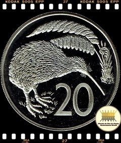 Km 36.1 Nova Zelandia 20 Cents 1967 l XFC Proof Muito Escassa ®