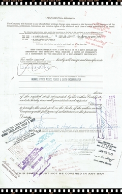 Certificado de Ação da Penn Central Company 1973 - Estados Unidos da América - comprar online