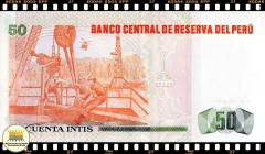 P131b Peru 50 Intis 26/06/1987 FE - Mundo Flor de Cunho | Numismática