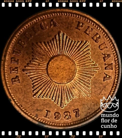 Km 212.1 Peru 2 Centavos 1937 XFC Escassa ©