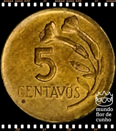 Km 244.2 Peru 5 Centavos 1972 XFC # Flor da Árvore Cinchona ©