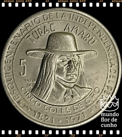 Km 254 Peru 5 Soles de Oro 1971 Lima XFC # 150° Aniversário da Independência ©