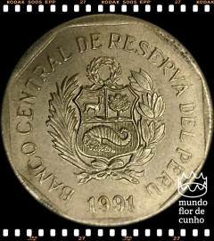 Km 308.1 Peru 1 Nuevo Sol 1991 LIMA FC # Moeda com Braile © - comprar online