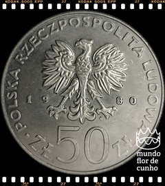 Km 114 Polônia 50 Zlotych 1980 # Série Governantes Poloneses - Boleslaw Chobry I © na internet
