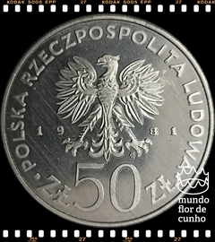 Km 127 Polônia 50 Zlotych 1981 Proof F.A.O. (FAO) Muito Escassa # Dia Mundial da Alimentação © na internet
