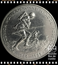 Km 185 Polônia 500 Zlotych 1989 # 50° Aniversário - Guerra Defensiva da Polônia © - comprar online