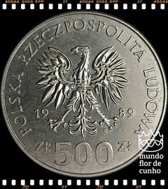 Km 194 Polônia 500 Zlotych 1989 FC # Série Governantes Poloneses - Wladyslaw Jagietto II © na internet