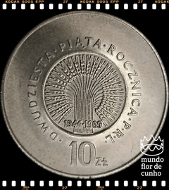 Km 61 Polônia 10 Zlotych 1969 XFC Escassa # 25º aniversário da República Popular da Polônia ©