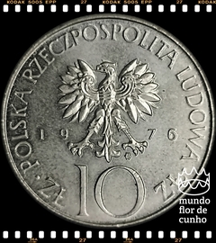 Km 74 Polônia 10 Zlotych 1976 # Adam Mickiewicz © na internet
