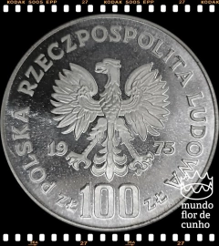 Km 78 Polônia 100 Zlotych 1975 MW XFC Proof Prata # Helena Modrzejewska © - comprar online