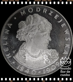 Km 78 Polônia 100 Zlotych 1975 MW XFC Proof Prata # Helena Modrzejewska ©