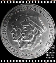 Km 79 Polônia 200 Zlotych 1975 MW XFC Prata # 30º Aniversário - Vitória Sobre o Facismo ©