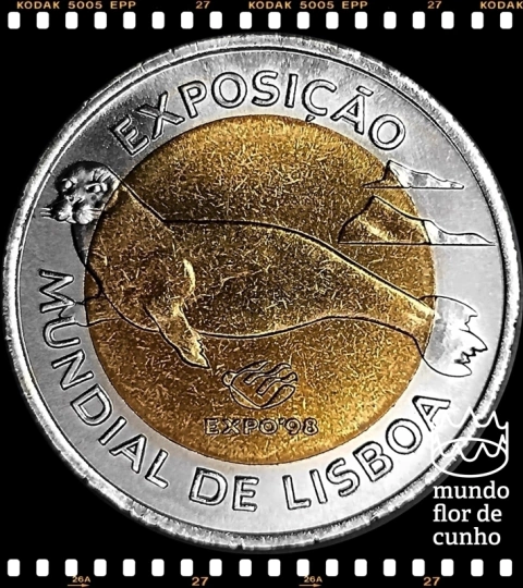 Km 693 Portugal 100 Escudos 1997 INCM XFC Bimetálica # Exposição Mundial Lisboa'98 - Leão Marinho ®