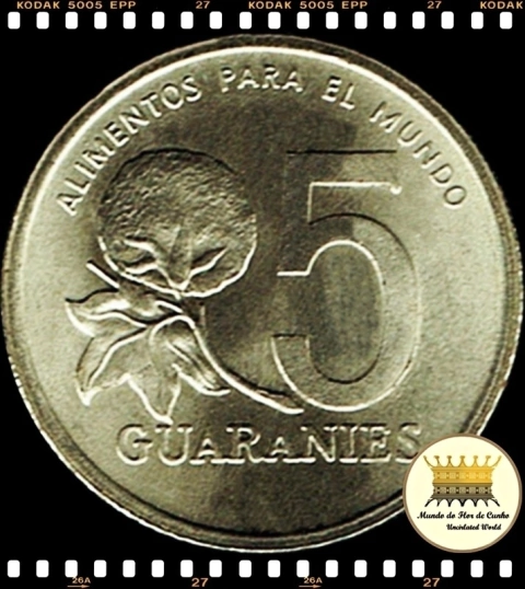 Km 166a Paraguai 5 Guaranies 1992 XFC F.A.O. (FAO) ® Promoção