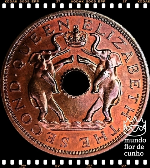 Km 2 Rodésia & Niassalândia, Federação 1 Penny 1963 XFC ©